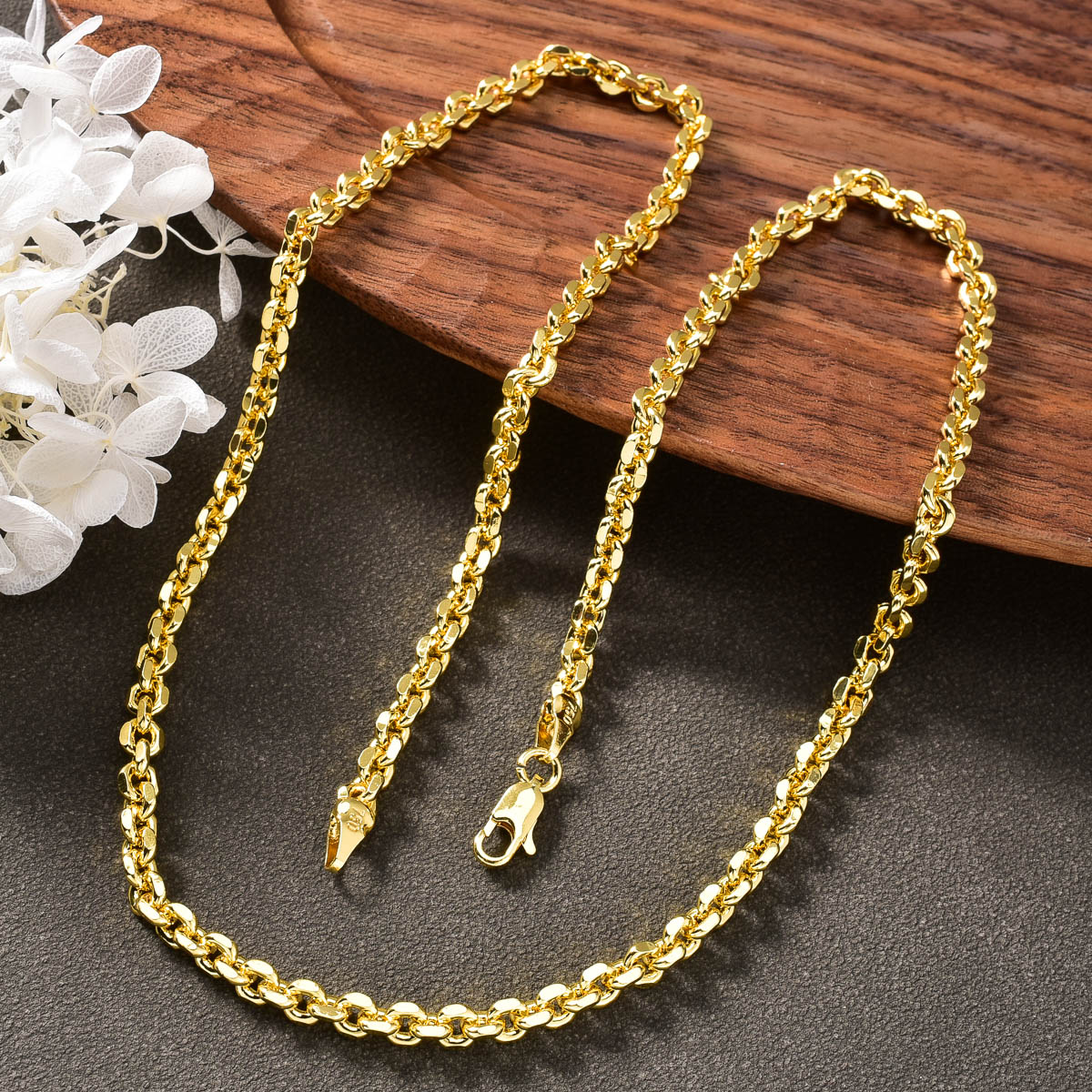 Cuban Link Chain 12Mm - Italian 750 Men's Women's Necklace Geometric