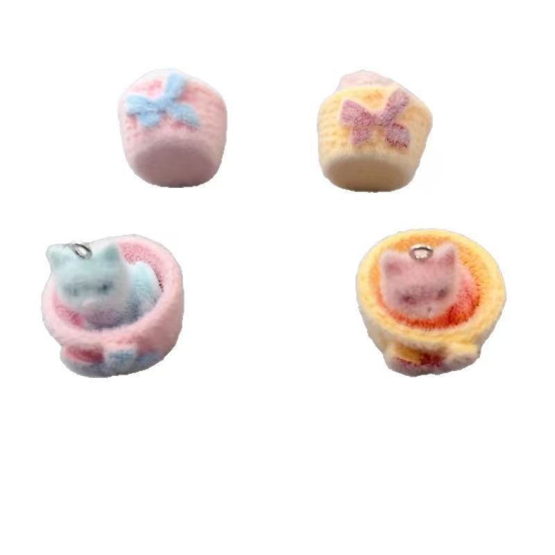 4pcs 3D plush resin cat pendan - Earrings recension och pris