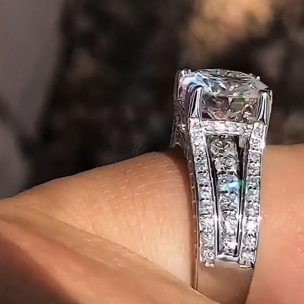 Custom Solid 14K White Gold Wo - Moissanite Engagement Ring 1 Carat recension och pris