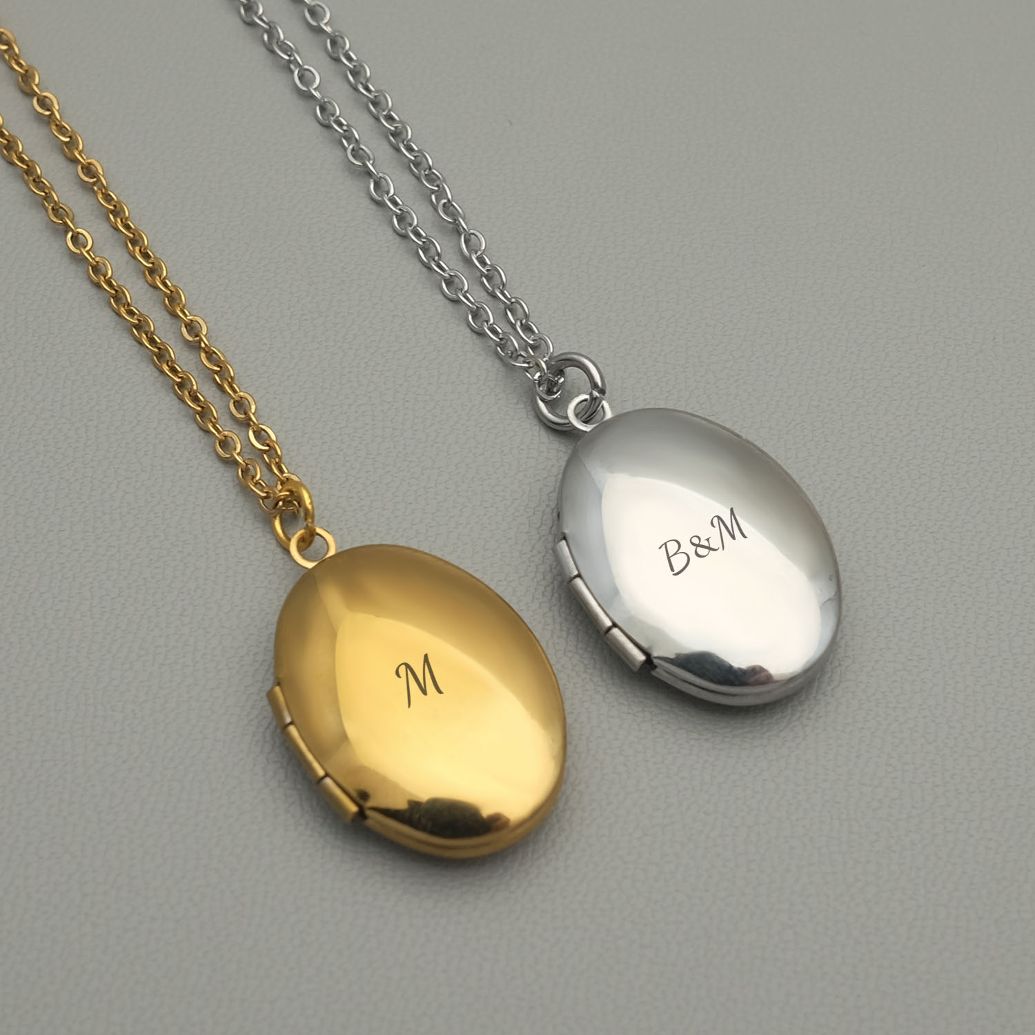Personalized Locket Necklace C - Custom Name Necklace Stainless Steel recension och pris