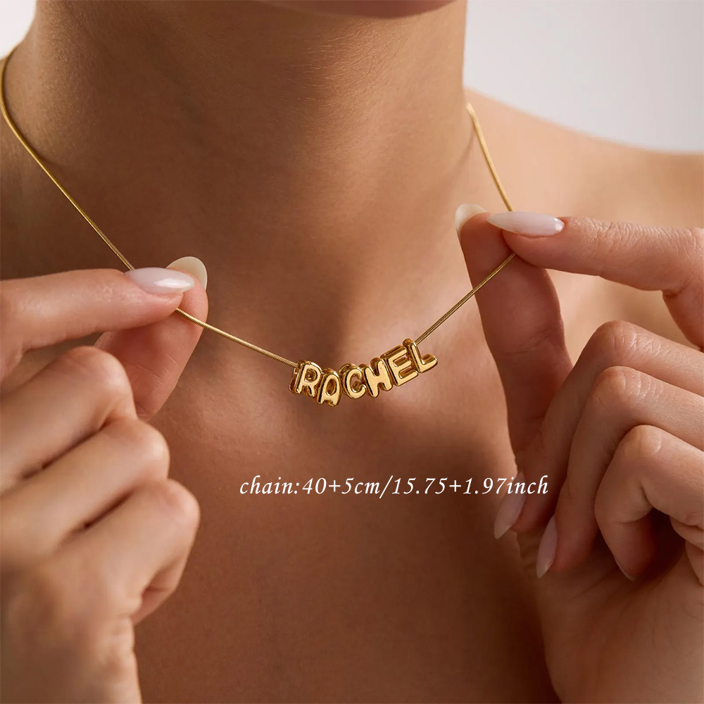 Custom Balloon Initial Name Ne - Custom Name Necklace Stainless Steel recension och pris