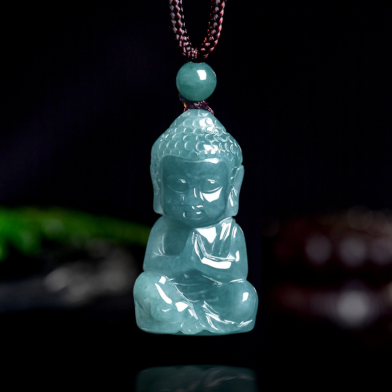 Natural Real Emerald Jade Blue - Necklaces recension och pris