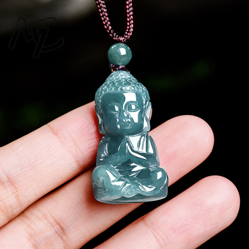 Natural Real Emerald Jade Blue - Necklaces recension och pris