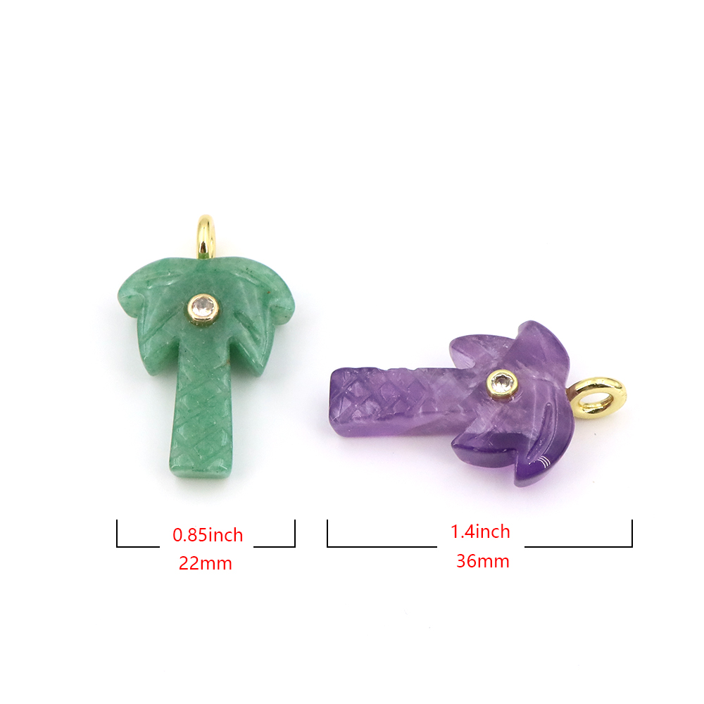 Natural Stone Coconut Tree Pen - Crystal Pendant Necklace Natural Stone recension och pris
