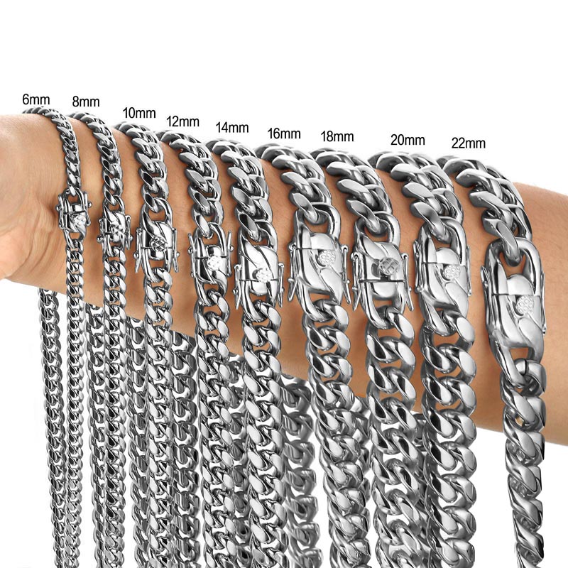 316L Stainless Steel Miami Cur - Cuban Link Chain 12Mm recension och pris