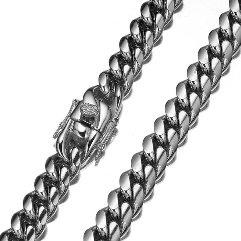 316L Stainless Steel Miami Cur - Cuban Link Chain 12Mm recension och pris