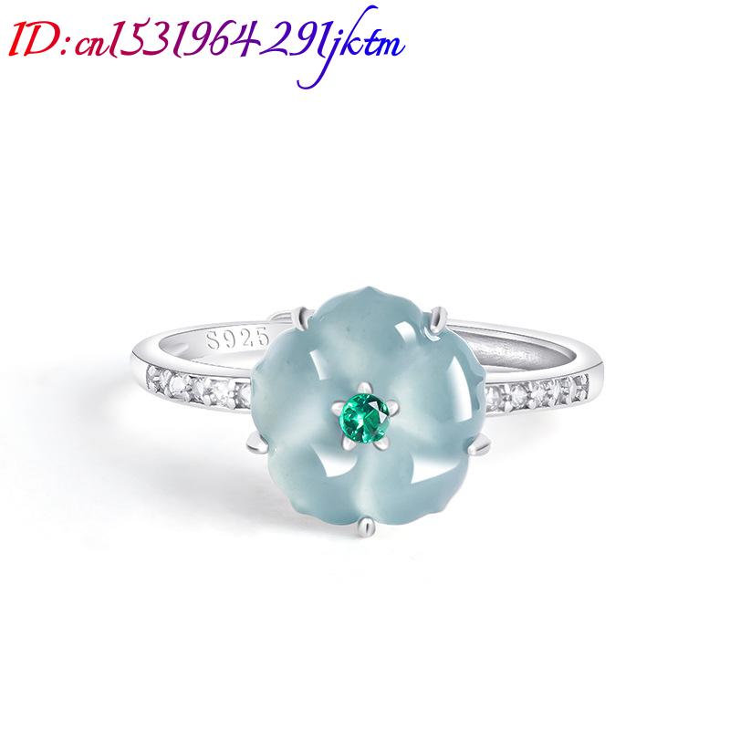 Blue Burmese Jadeite Flower Ri - Rings recension och pris
