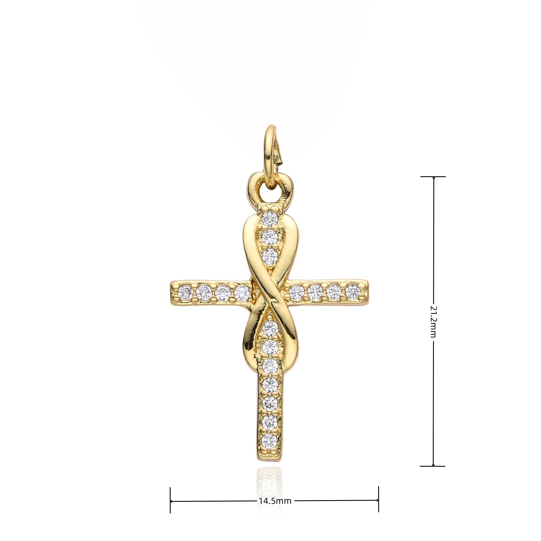Fashion Micro-inlaid Zircon Cr - Cross Pendant Necklace Gold recension och pris