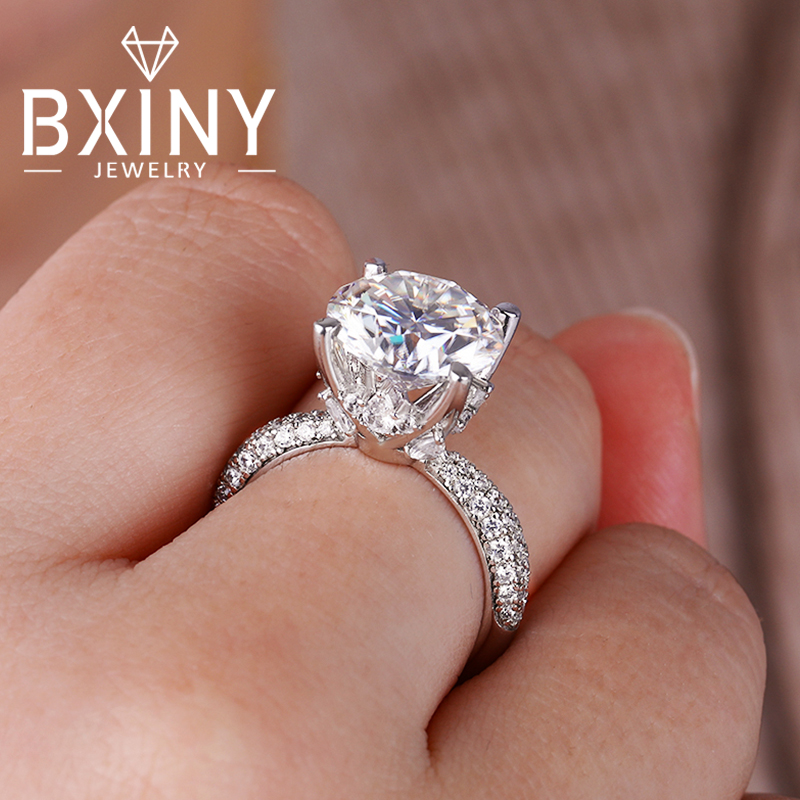 BXINY D Color 5CT Moissanite R - Moissanite Engagement Ring 1 Carat recension och pris
