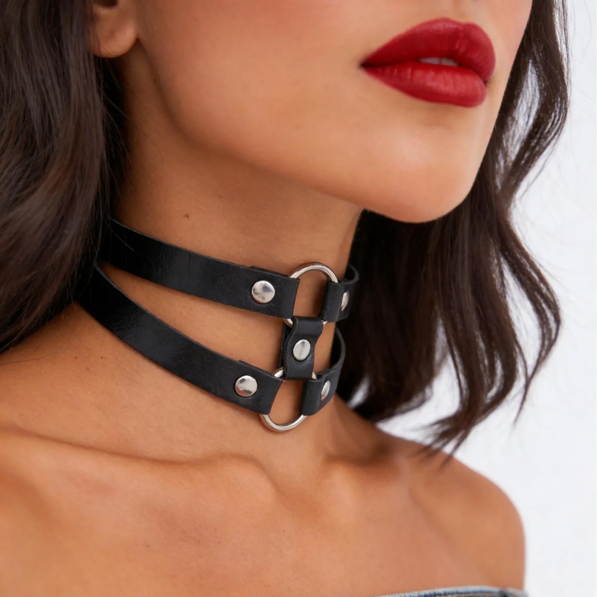 Fashion PU Leather Spiked Chok - Goth Punk Spike Choker recension och pris