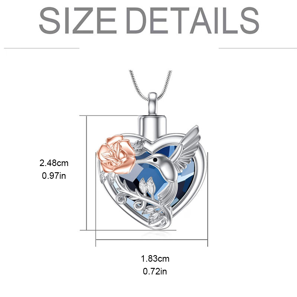 Hummingbird Heart Urn Locket N - Heart Locket Necklace Photo recension och pris