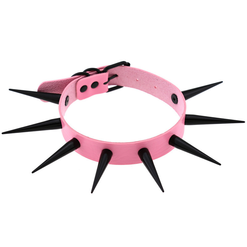 Red Long Spike Choker Punk Col - Goth Punk Spike Choker recension och pris