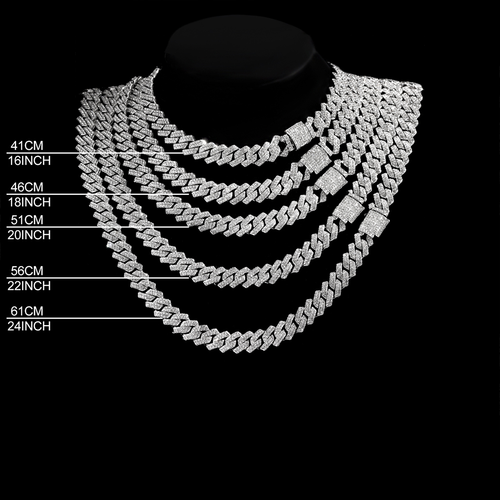 14mm Iced Out  Prong Cuban Lin - Cuban Link Chain 12Mm recension och pris