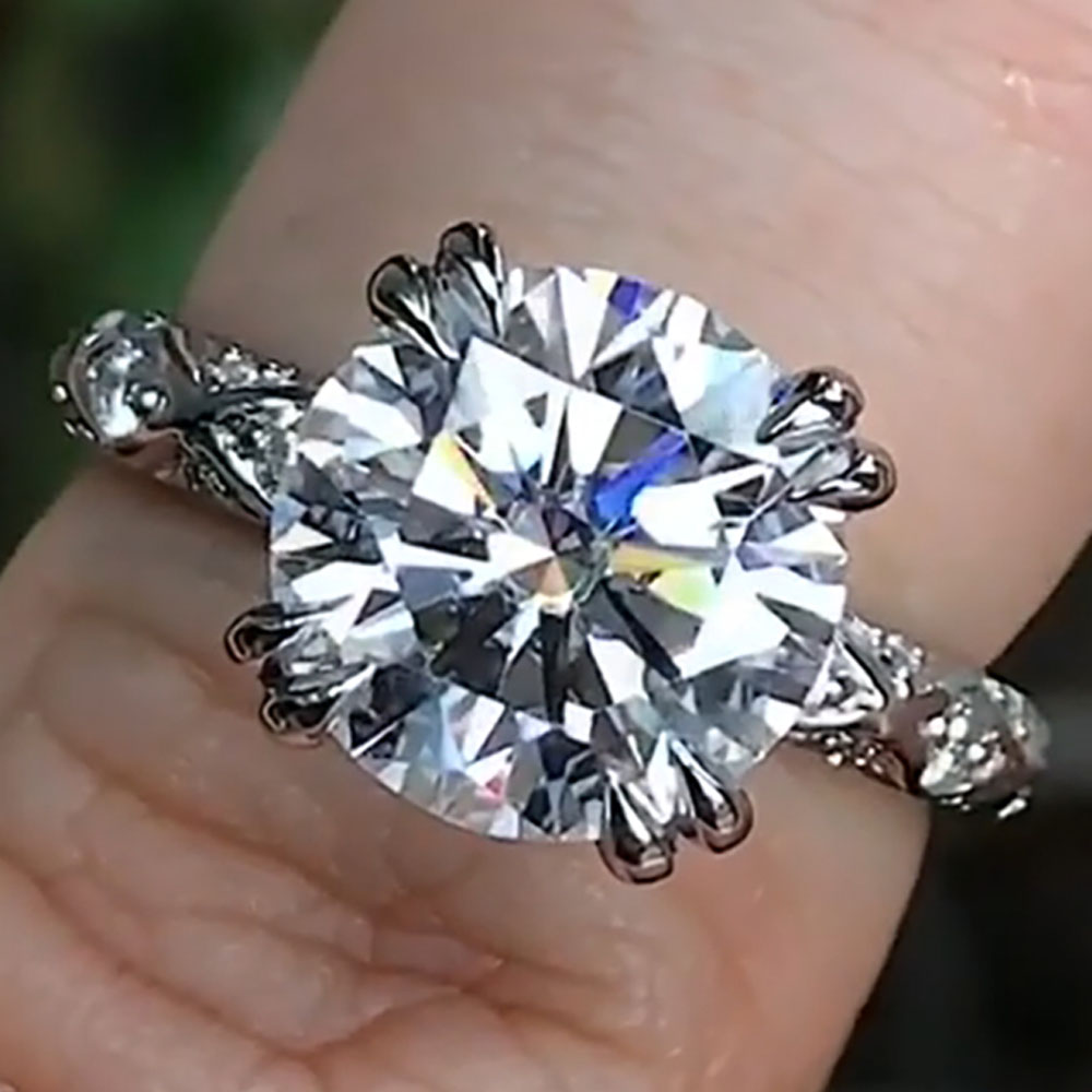 Custom Real Platinum PT950 Wom - Moissanite Engagement Ring 1 Carat recension och pris