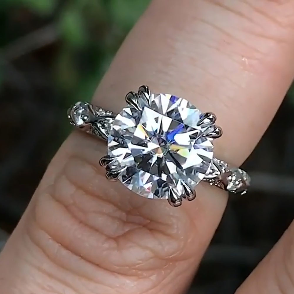 Custom Real Platinum PT950 Wom - Moissanite Engagement Ring 1 Carat recension och pris