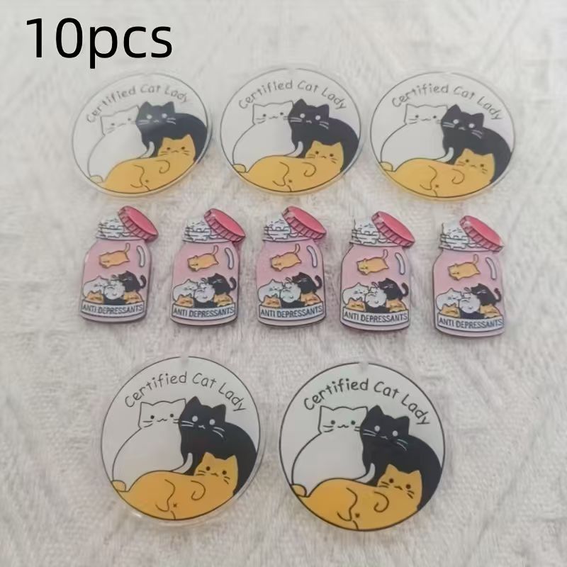 10pcs acrylic cute cat pendant - Earrings recension och pris