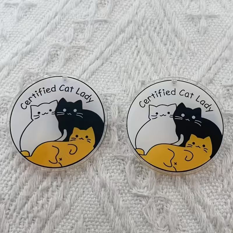 10pcs acrylic cute cat pendant - Earrings recension och pris