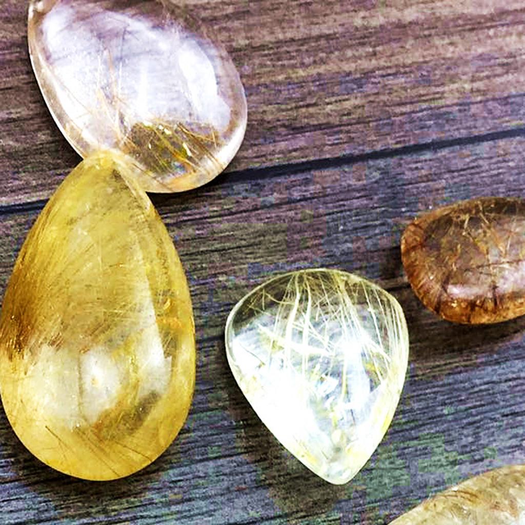 Gold Rutilated Quartz Crystal  - Crystal Pendant Necklace Natural Stone recension och pris