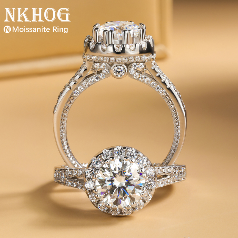 Real 2ct Moissanite Rings 925  - Moissanite Engagement Ring 1 Carat recension och pris