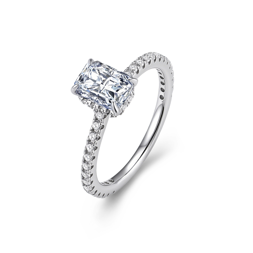 S925 Sterling Silver Simple Fo - Moissanite Engagement Ring 1 Carat recension och pris