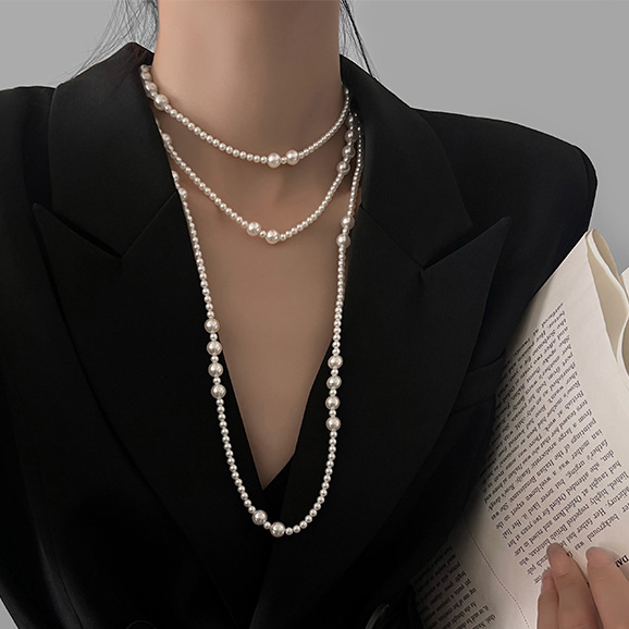Vintage Long Multi Layered Pea - Pearl Choker Necklace Vintage recension och pris