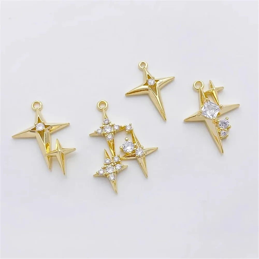 14K Gold-plated Micro-inlaid Z - Cross Pendant Necklace Gold recension och pris