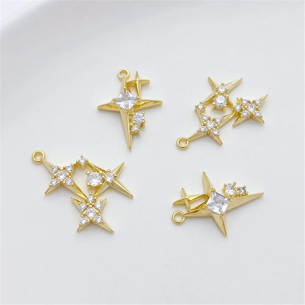 14K Gold-plated Micro-inlaid Z - Cross Pendant Necklace Gold recension och pris