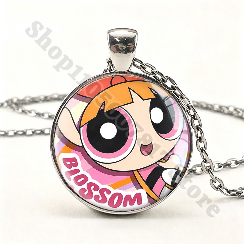 Kawaii The Powerpuffs Girls Cu - Anime Pendant Necklace recension och pris