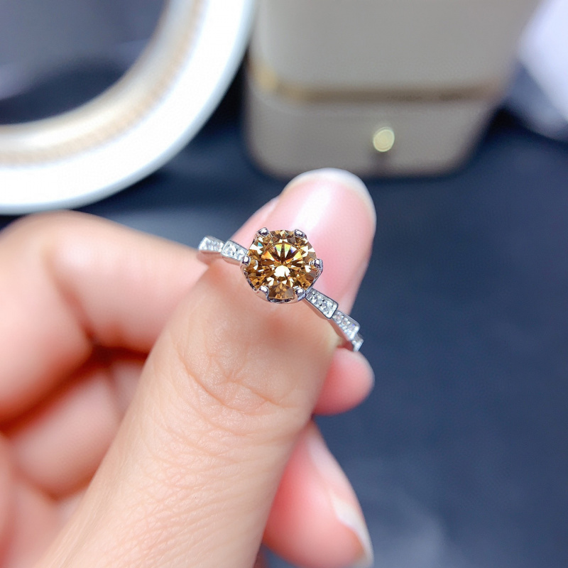 Morganite Ring VVS1 Grade Labo - Moissanite Engagement Ring 1 Carat recension och pris