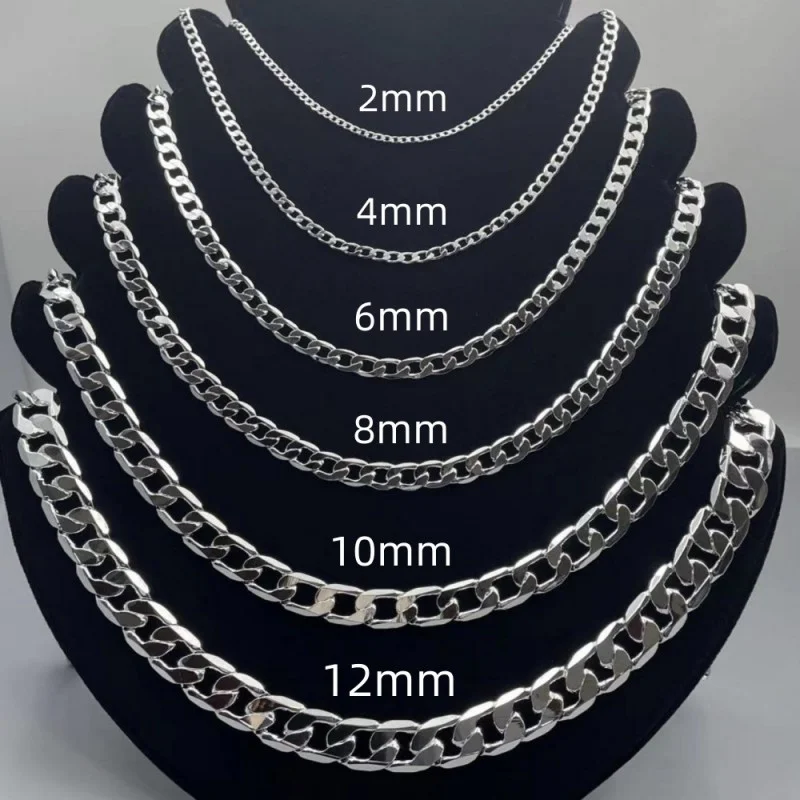 Men's 925 Sterling Silver Neck - Cuban Link Chain 12Mm recension och pris
