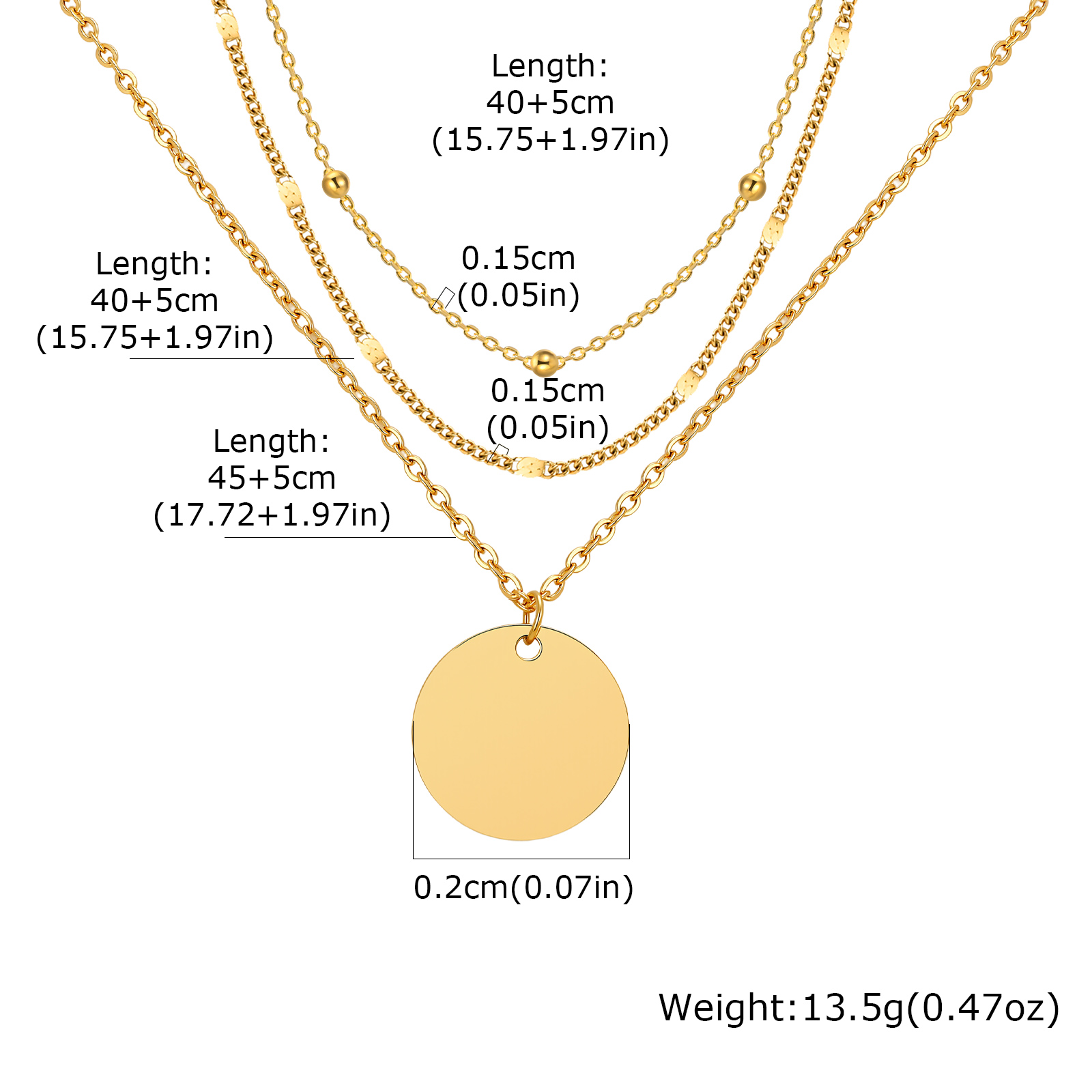Stainless Steel Layered Neckla - Layered Pendant Necklace Aesthetic recension och pris