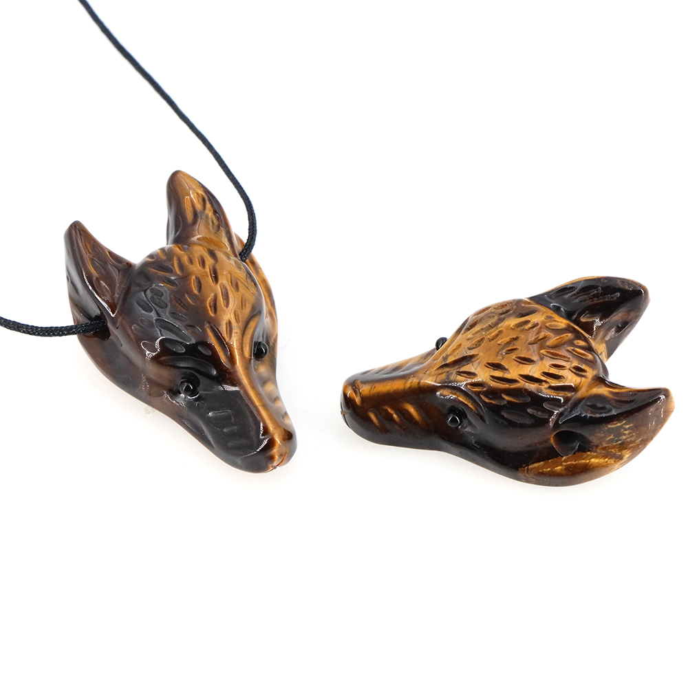 40mm Wolf Head Stone Pendant N - Crystal Pendant Necklace Natural Stone recension och pris