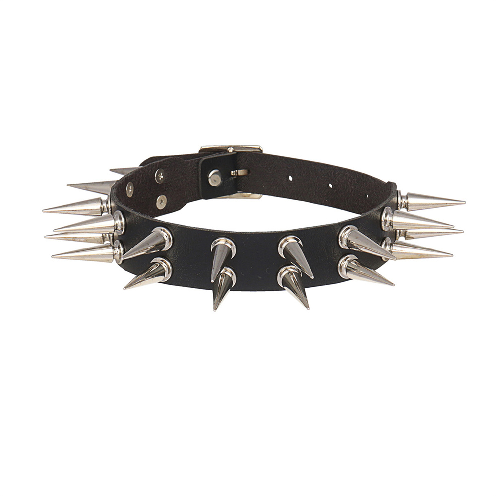 Long Spiked Choker Collar For  - Goth Punk Spike Choker recension och pris