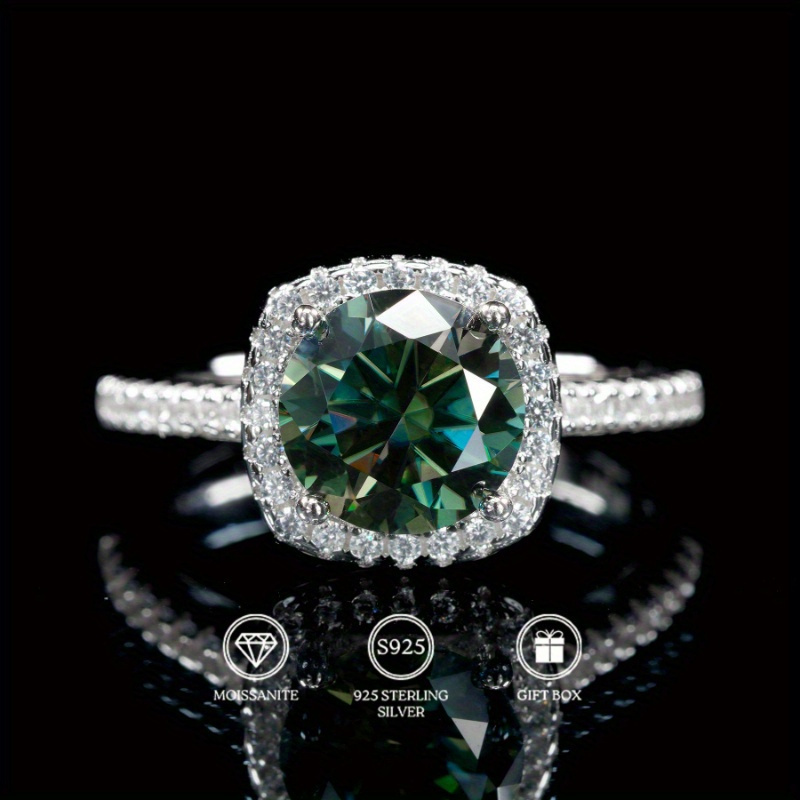 1PC 1/2/3 CARAT Round Cut Gree - Moissanite Engagement Ring 1 Carat recension och pris