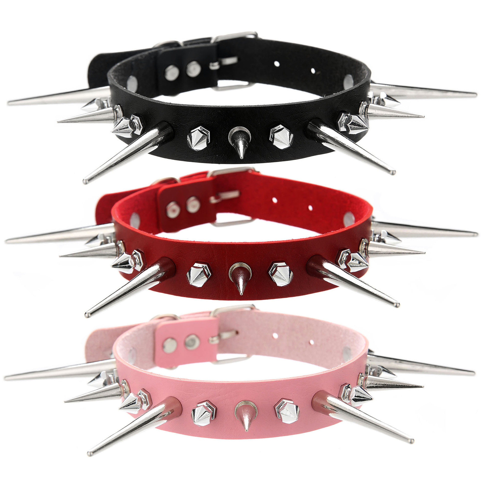 KMVEXO Punk Long Spike Choker  - Goth Punk Spike Choker recension och pris