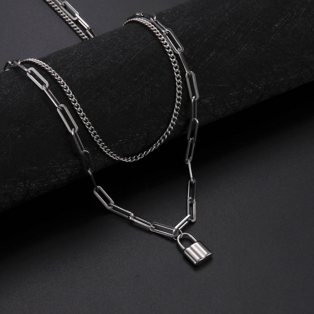 Unift Aesthetic Padlock Pendan - Layered Pendant Necklace Aesthetic recension och pris