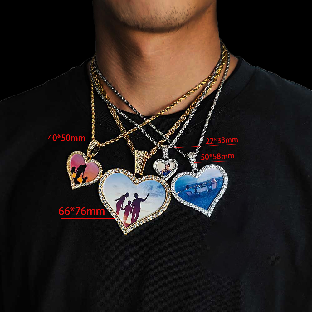 Hip Hop Heart Locket Necklace  - Heart Locket Necklace Photo recension och pris