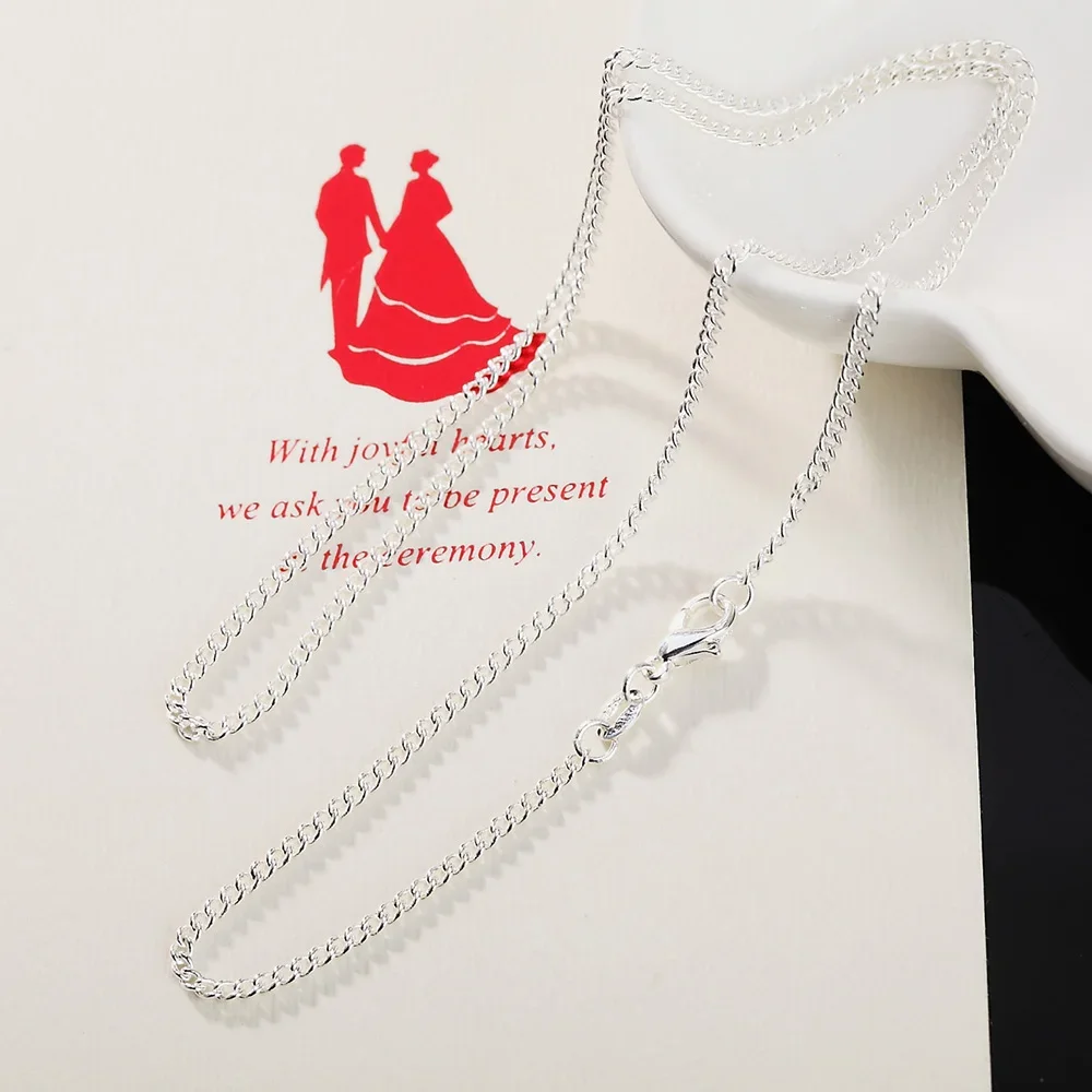 40-75cm 925 Sterling Silver Cl - 925 Sterling Silver Chain Necklace Men recension och pris