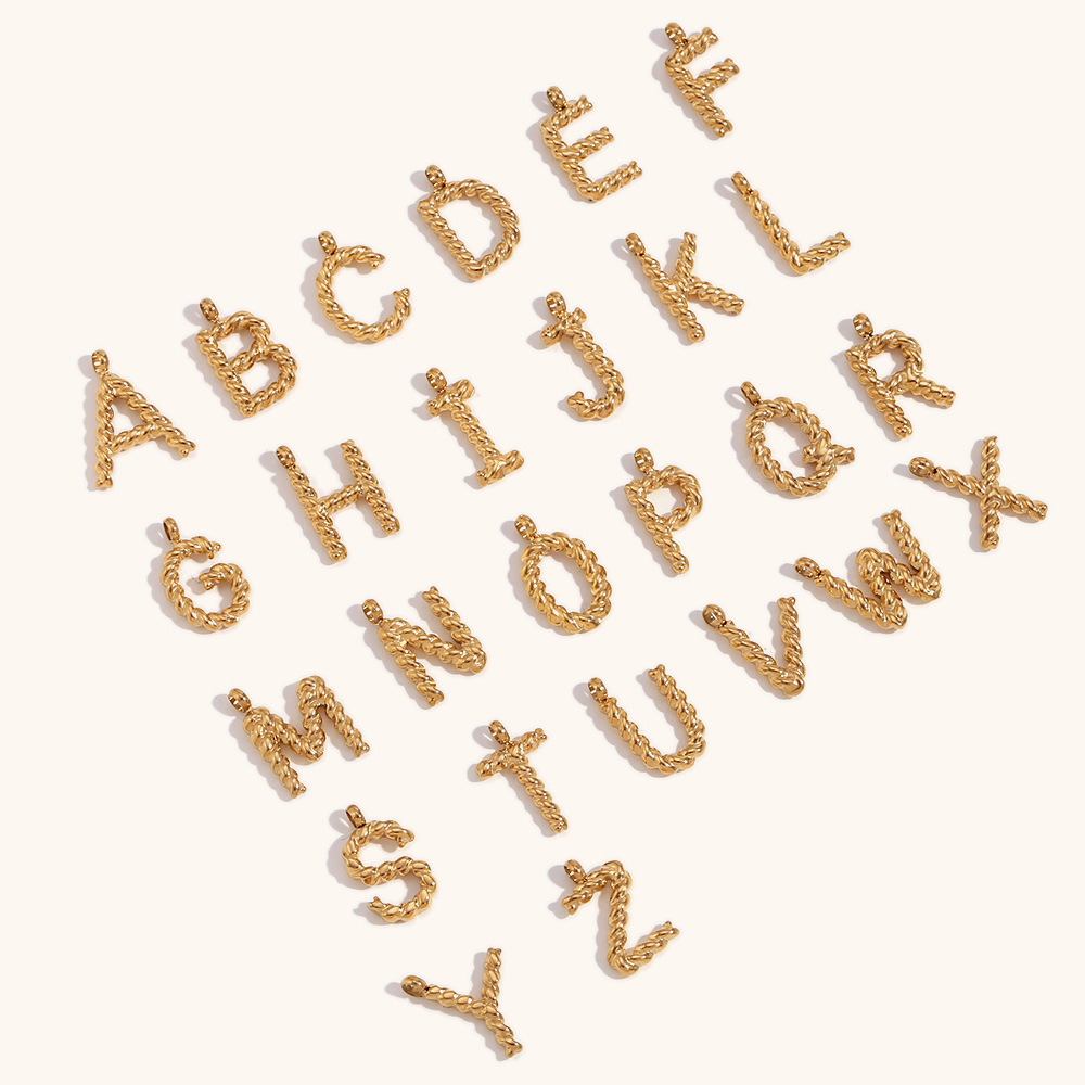 Personalized 3d Letter Necklac - Initial Letter Necklace 18K Gold recension och pris