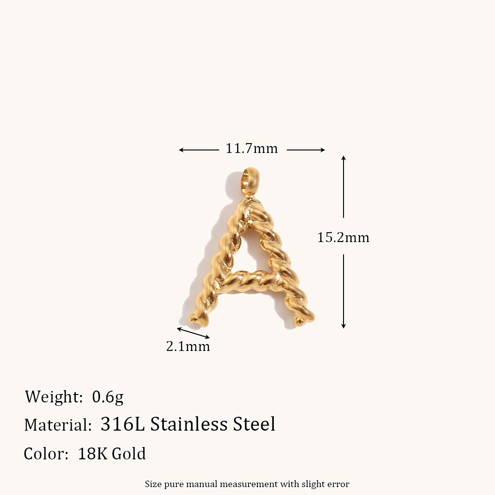 Personalized 3d Letter Necklac - Initial Letter Necklace 18K Gold recension och pris