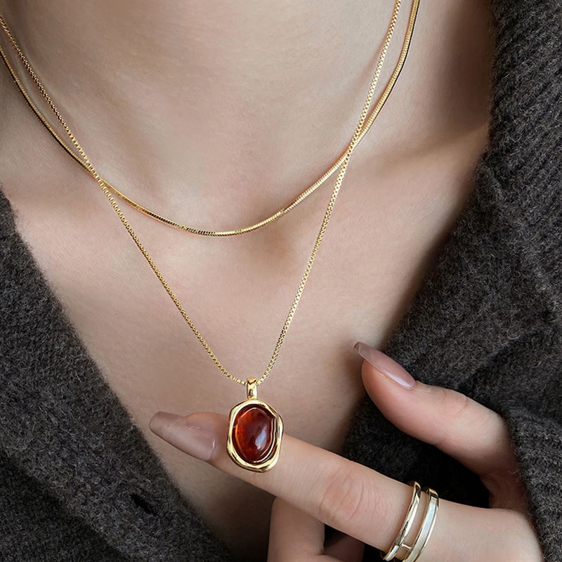 Fashion Vintage Double Layer N - Layered Pendant Necklace Aesthetic recension och pris