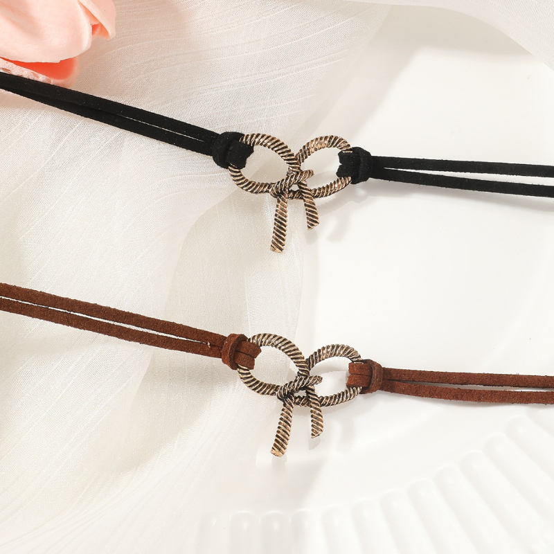 Vintage Metal Bow Choker Neckl - Layered Pendant Necklace Aesthetic recension och pris