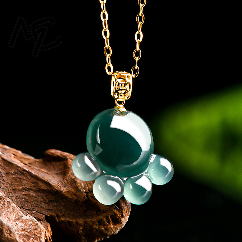 Natural Real Emerald Blue Wate - Necklaces recension och pris