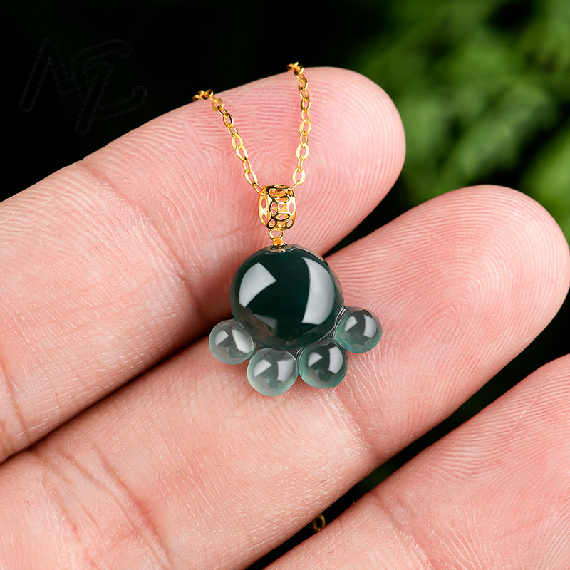 Natural Real Emerald Blue Wate - Necklaces recension och pris