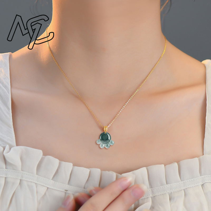 Natural Real Emerald Blue Wate - Necklaces recension och pris