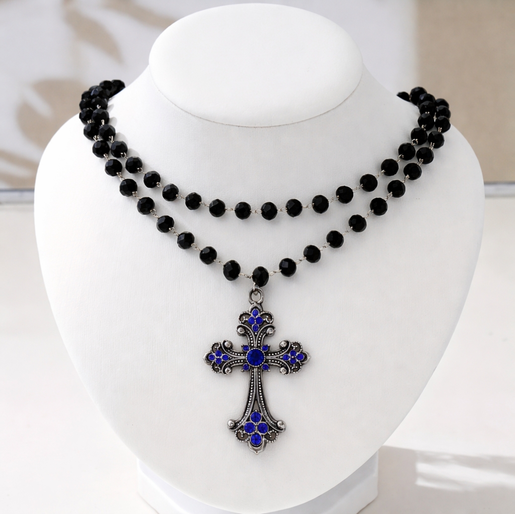 Y2K Grunge Gothic Layered Cros - Layered Pendant Necklace Aesthetic recension och pris