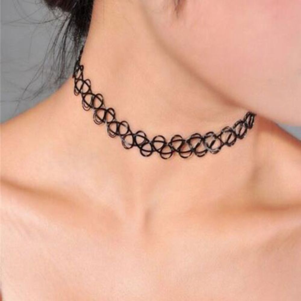 Multi Color Braided Fish Threa - Pearl Choker Necklace Vintage recension och pris