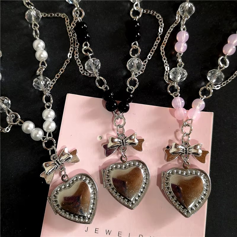 Goth Y2K Heart Locket Pendant  - Heart Locket Necklace Photo recension och pris