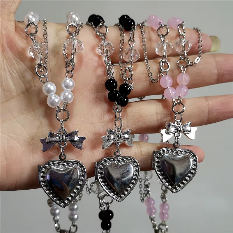 Goth Y2K Heart Locket Pendant  - Heart Locket Necklace Photo recension och pris