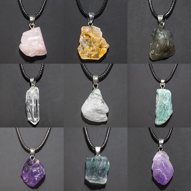 Natural Amethysts Flower Neckl - Crystal Pendant Necklace Natural Stone recension och pris